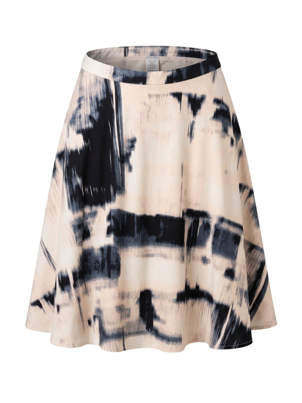 CYNTHIA ROWLEY Tie-Dye Black/White/Blush A-Line Skirt